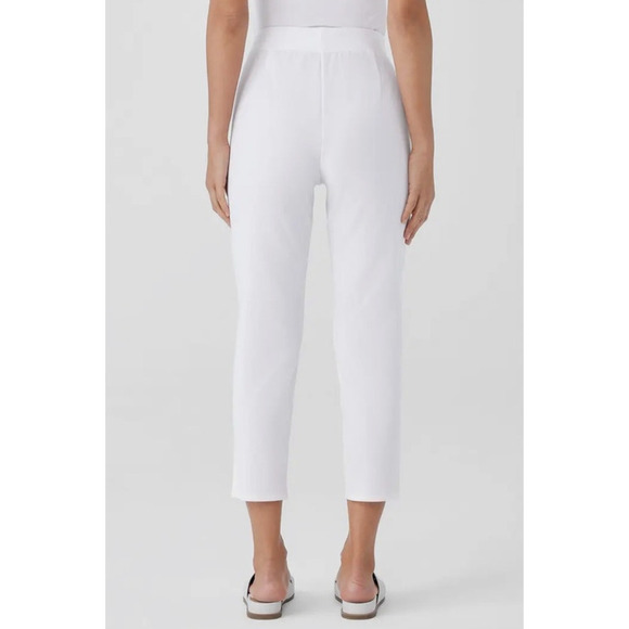 Eileen Fisher womens M High Waist Slim Crop Pants Viscose blend career office - Picture 2 of 10
